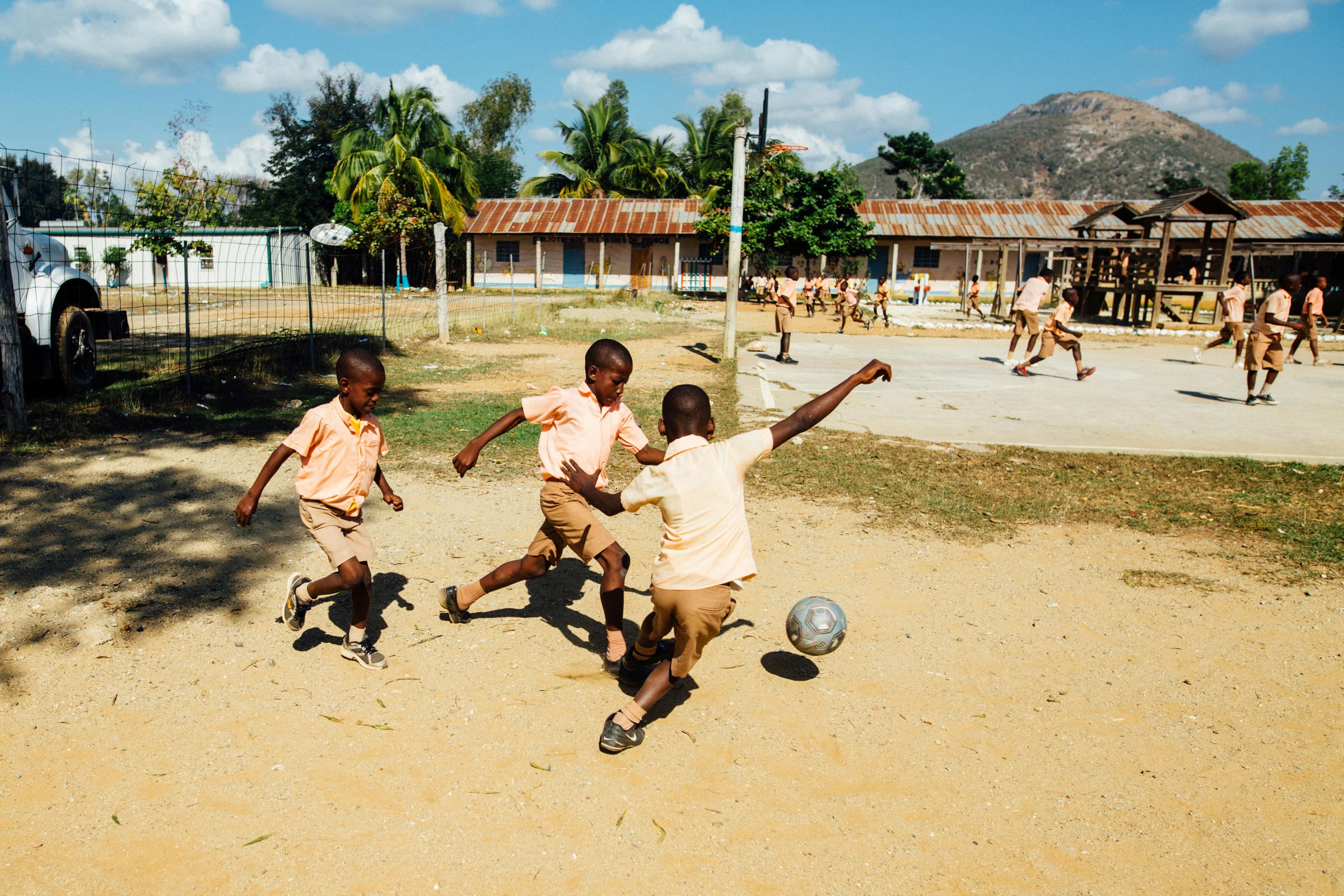 Children playing and learning
