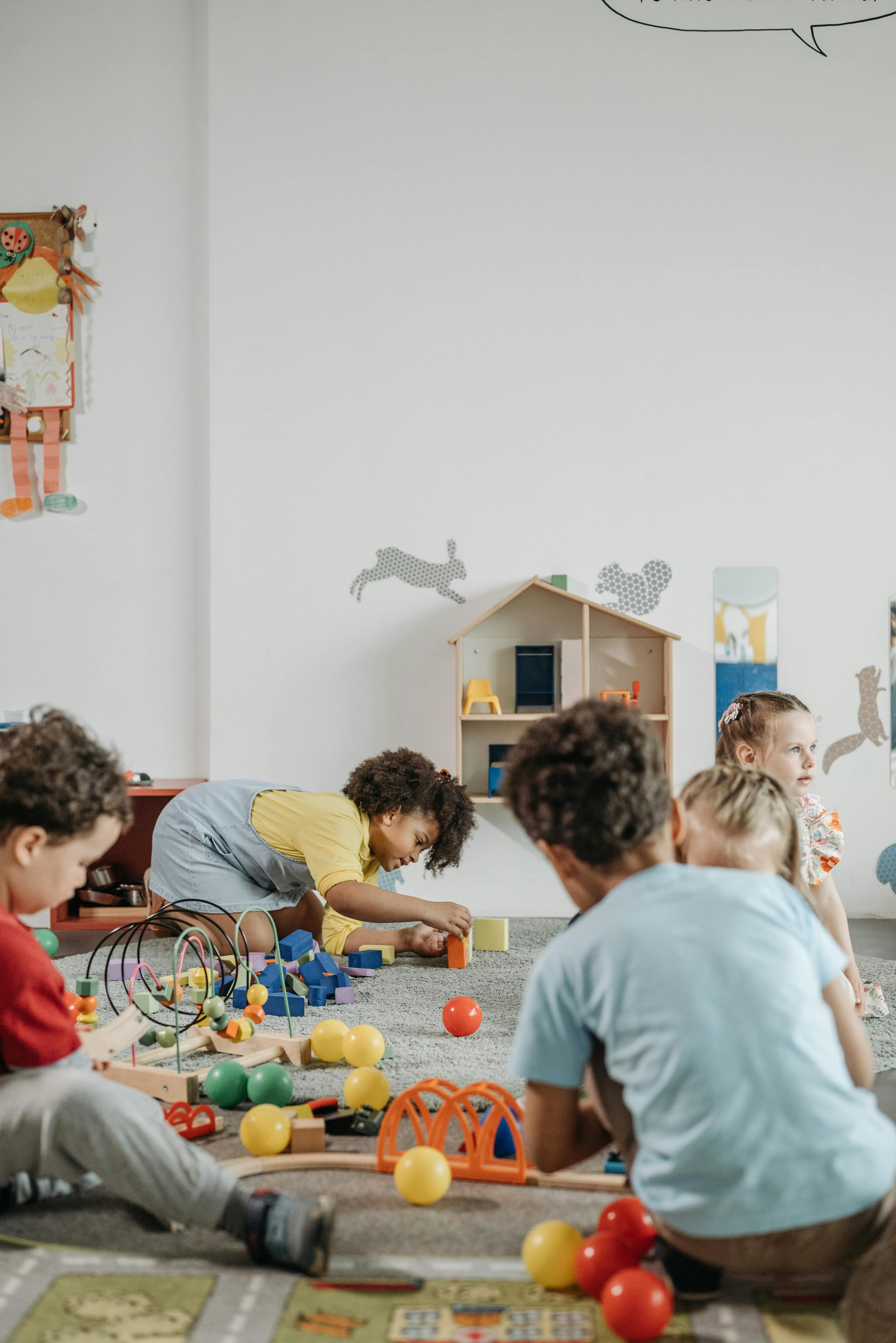 Children playing and learning